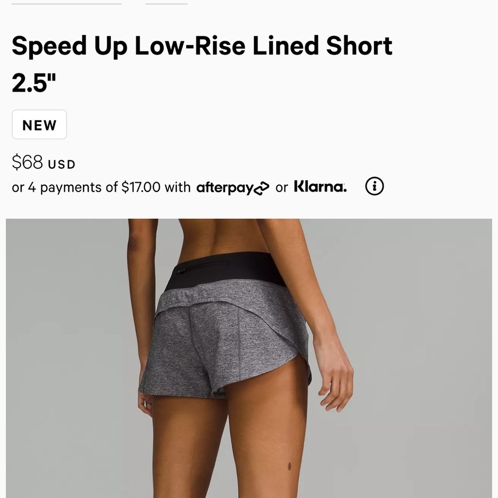 Size 6 lululemon shorts